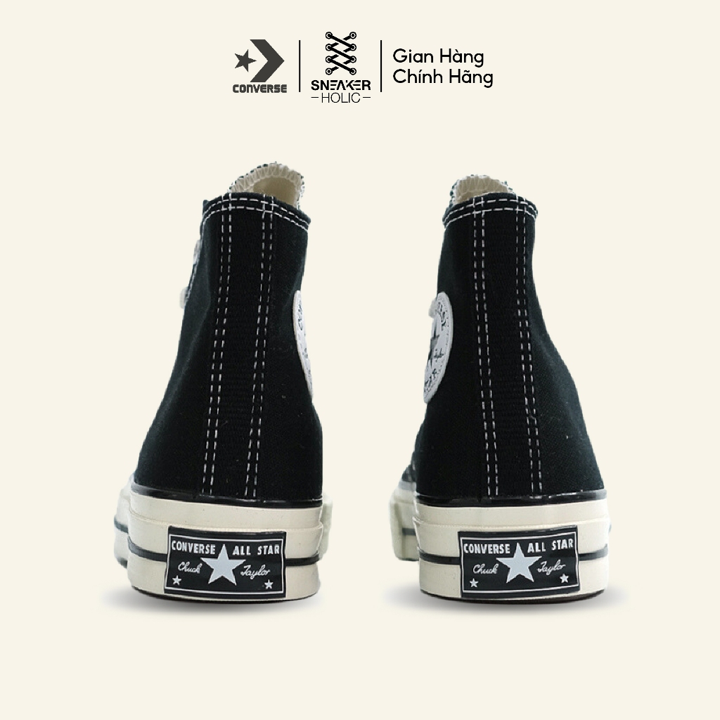 Giày Sneaker Nam Nữ CONVERSE Chuck 1970s High Black - 162050C - Cổ Cao Đen, Thời Trang Unisex, Chính Hãng Full Box