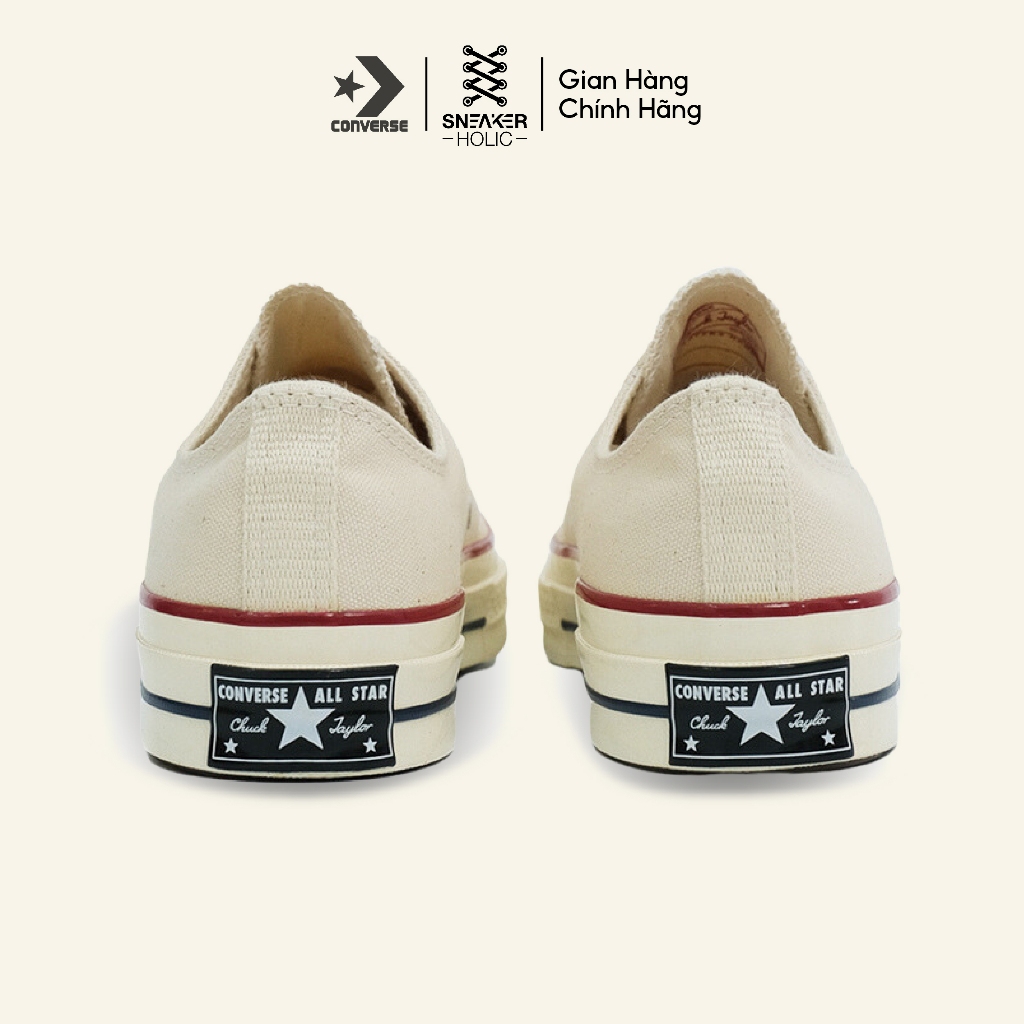 Giày Sneaker Nam Nữ CONVERSE Chuck 1970s Low Parchment - 162062C - Kem, Cổ Thấp, Thời Trang Unisex, Chính Hãng Full Box