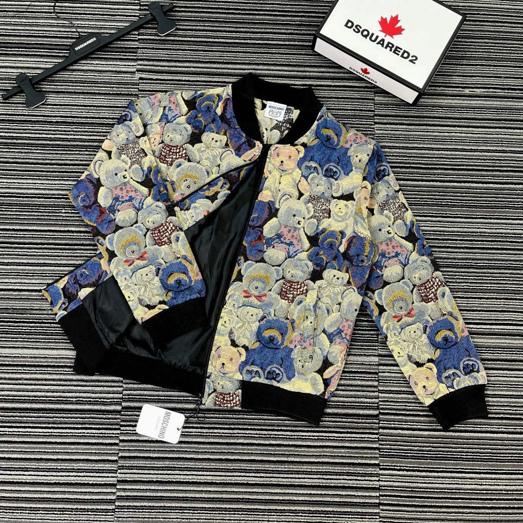 Áo Khoác Bomber Mochino Gấu 2 Lớp Form Rộng Unisex Hàng Quảng Châu Mẫu Hot 2023, A3