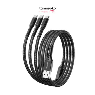 Cáp Sạc Nhanh 5A 66W 3 Trong 1 Chiều Dài 1,2m (3 in 1) Dây Bọc Dù Siêu Bền Chống Đứt Gãy - Hàng Chính Hãng Tamayoko
