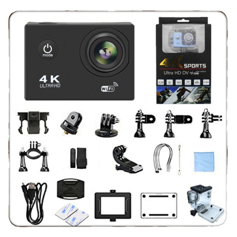 Camera thể thao 4K Máy ảnh thể thao chống thấm nước Camera chống rung Máy ảnh HD Máy ghi âm lái xe wifi