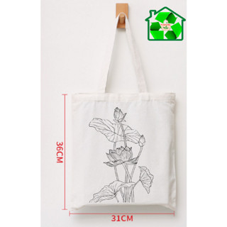 Túi vải canvas in hình đơn giản cho các bạn vẽ hoặc tô màu lên túi