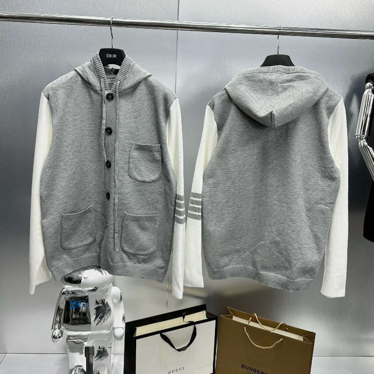 Áo Khoác Hoodie Thôm Bờ Rao Phối 3 Túi Chất Liệu Len Siêu Đẹp - Áo Khoác Hoodie Nam Nữ Thôm Bờ Rao Phối Vạch Tay Cao Cấp