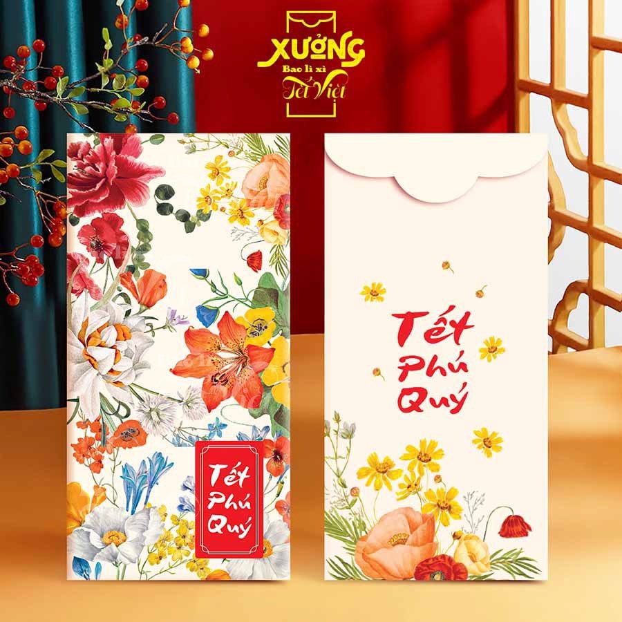 Bao Lì Xì Tết, 10 Cái Lì Xì Truyền Thống Chủ Đề Hoa Lá PUKAPI