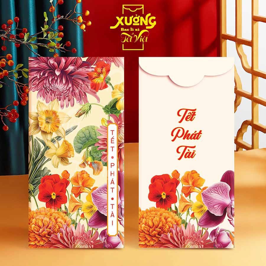 Bao Lì Xì Tết, 10 Cái Lì Xì Truyền Thống Chủ Đề Hoa Lá PUKAPI