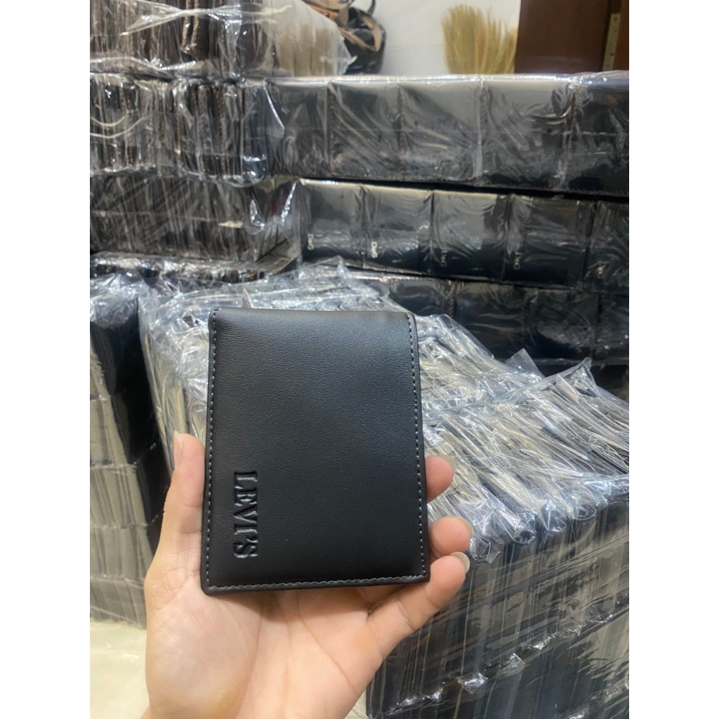 Ví Nam Da Trơn Chất Liệu Da PU Có In Logo Ở Góc Mini Sang Chảnh
