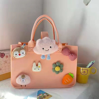 Túi Xách Tote Hình Đám Mây Túi vải nỉ xốp đứng dáng fom siêu nhẹ kèm họa tiết hoạt hình mẹ và bé đều dùng được