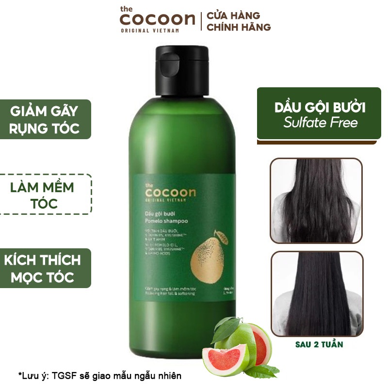 Bộ Dầu Gội và Dầu Xả Bưởi Pomelo Cocoon Phục Hồi Ngăn Rụng Tóc 310ml/chai