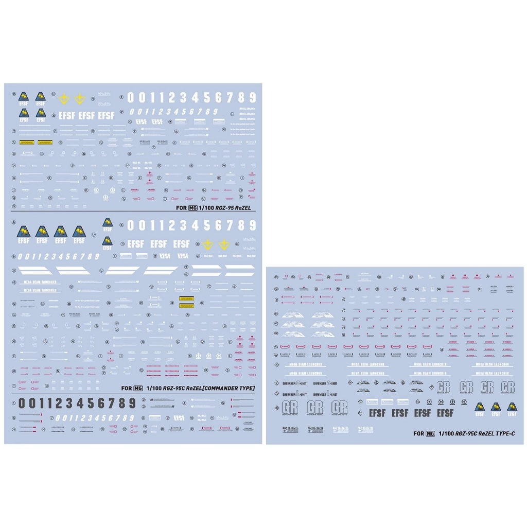 Đề can - Decal nước MG Rezel / Rezel Command Type / Rezel Type C