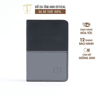 Ví nam mini nhỏ gọn TÂM ANH, Bóp nam da bò thật cao cấp nhỏ gọn tiện dụng dáng đứng VNTAD-601GD