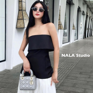 Áo quây kiểu nữ sang trọng thanh lịch form ôm cúp ngực vải tafta màu đỏ đen trắng | NALA Studio