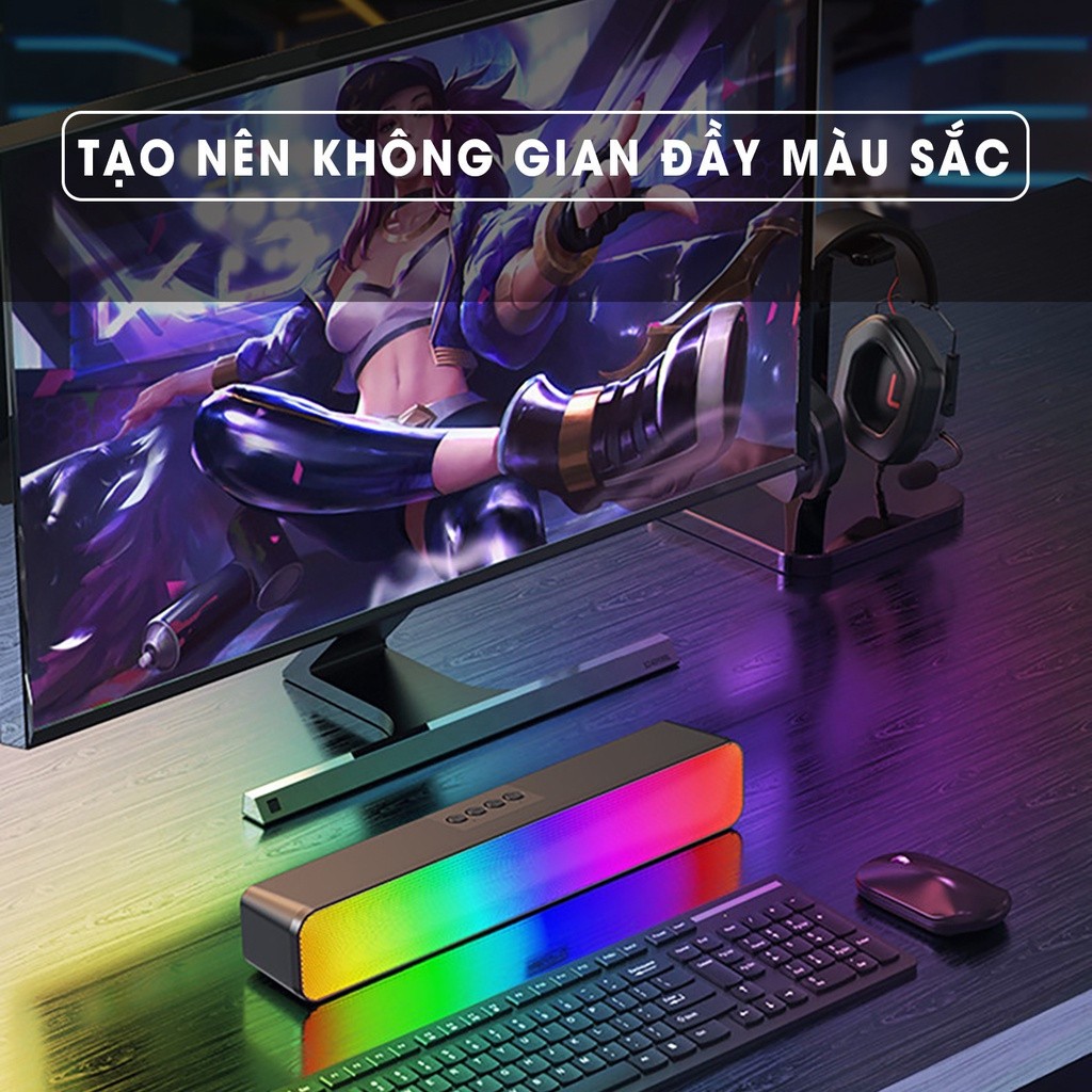 Loa Bluetooh Không Dây Soundbar RBG Âm Thanh Vòm 3D Bản Đặc Biệt Dùng Cho Máy Vi Tính - Loa Nghe Nhạc Bass Mạnh