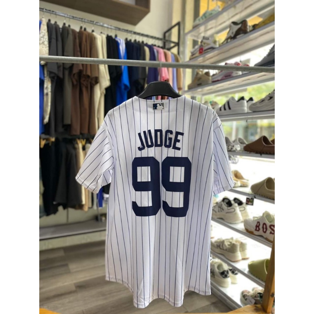 Áo bóng chày ni.k.e x MLB foverfit kiểu dáng gài nút cổ bóng chày