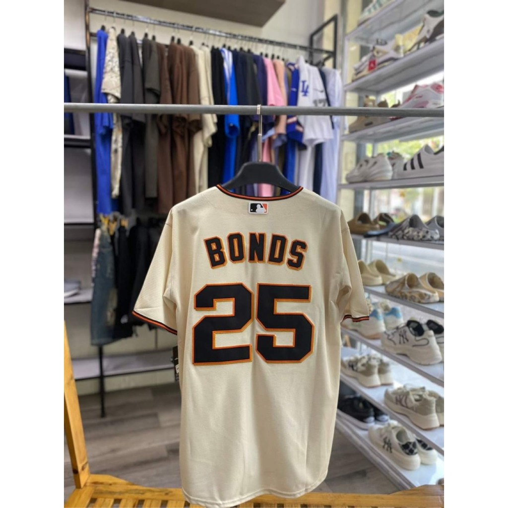 Áo bóng chày ni.k.e x MLB foverfit kiểu dáng gài nút cổ bóng chày