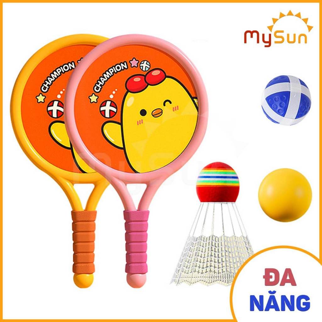 Đồ chơi vợt cầu lông, bóng bàn cho bé giá rẻ mầm non - mẫu giáo phát triển vận động ngoài trời.
