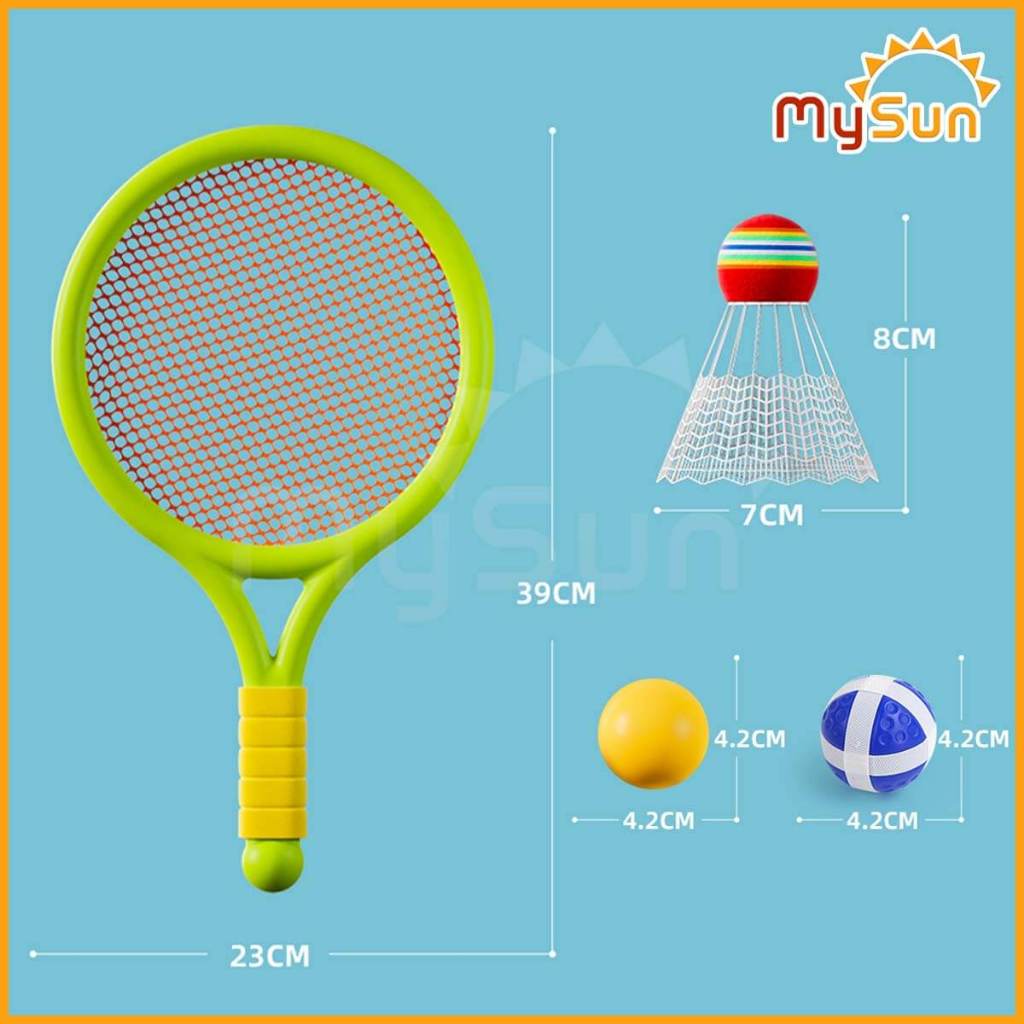 Đồ chơi vợt cầu lông, bóng bàn cho bé giá rẻ mầm non - mẫu giáo phát triển vận động ngoài trời.