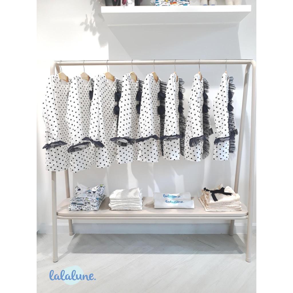 Đầm trắng chấm bi cotton nhật dành cho bé gái