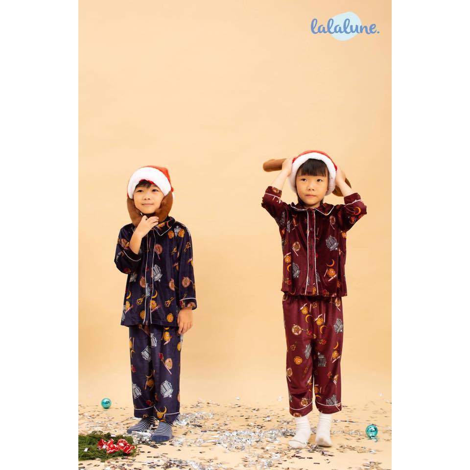 Pyjama nhung bé trai và gái họa tiết đáng yêu