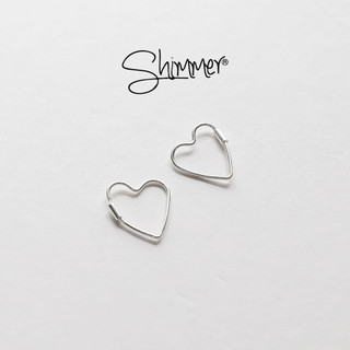 Bông Tai Bạc 925 Nữ Shimmer Silver Hình Trái Tim Dễ Thương - MINI LINE HEART