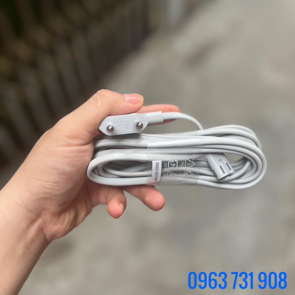 Dây nguồn 2 lỗ số 8 dài 3 m  chính hãng cho tivi, đài, sạc laptop, tv, loa