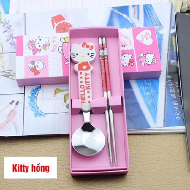 BỘ MUỖNG ĐŨA INOX CHO EM BÉ, THÌA ĐŨA HOẠT HÌNH CHO TRẺ EM DỂ THƯƠNG