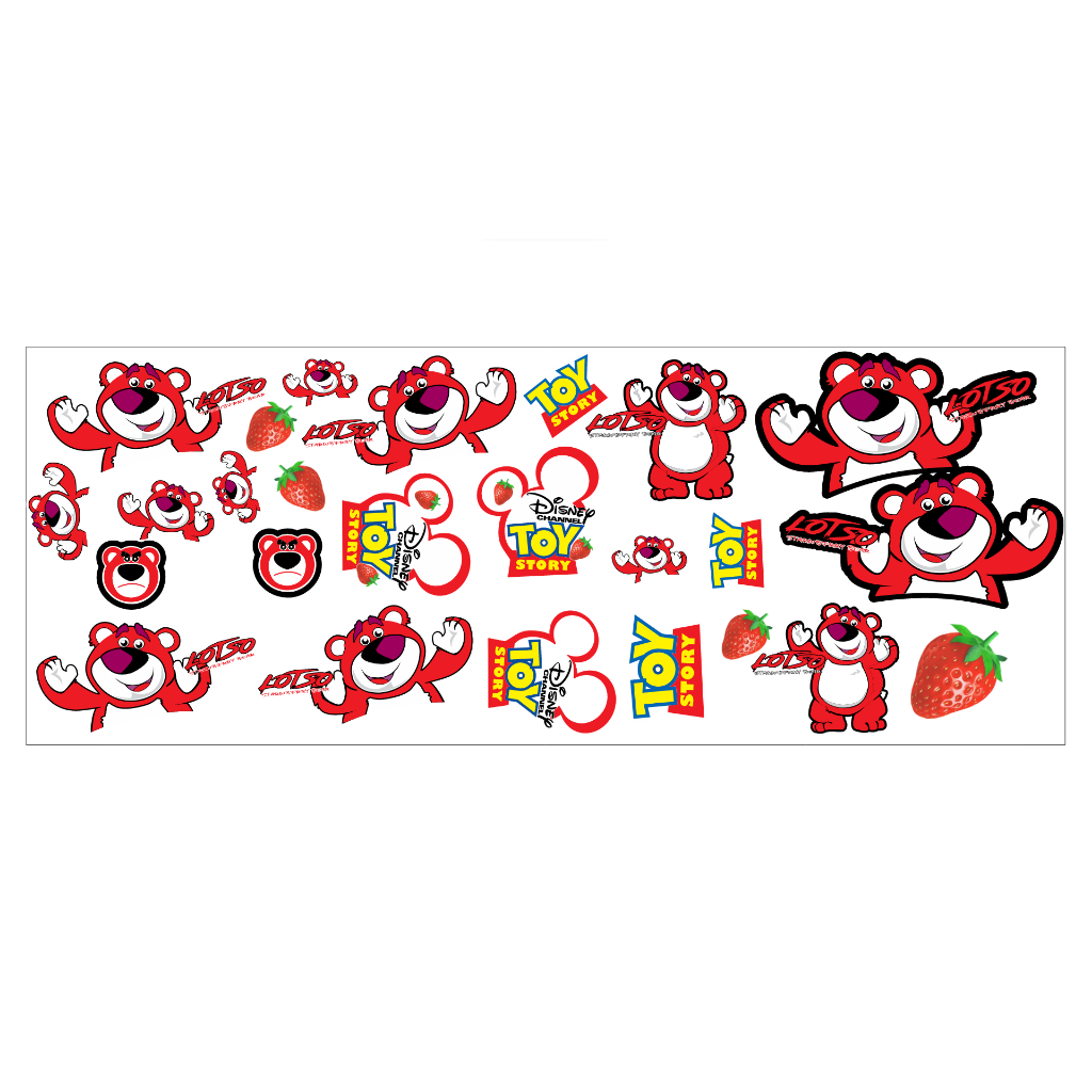 Set Tem Gấu Lotso Dán Xe Màu Trắng, Phụ Kiện Điện thoại