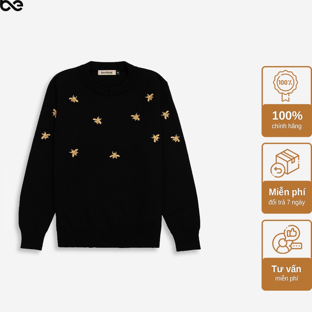 Áo Len Nam cổ tròn hàng hiệu Bee Sweater , Chất dày dặn Fom Hàn Quốc đẹp BENTONI