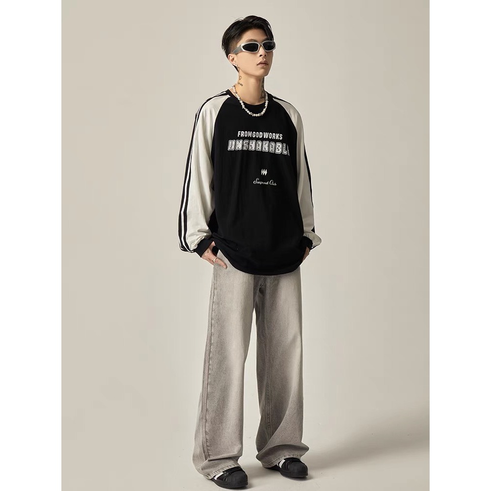 Áo Sweater VENDER, Áo Nỉ Sweater Raplang Form Rộng Unisex Phối Màu Chất Liệu Nỉ Da Cá