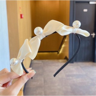Bờm cài tóc hình nơ đính ngọc trắng dễ thương - PK03