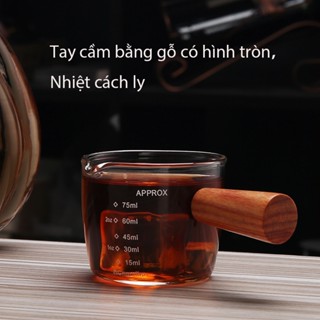 Sẵn sàng giao hàng / Cốc ly thủy tinh đong 100ml chịu nhiệt chia vạch 75ml Cốc đong cà phê Thủy tinh Các mặt hàng