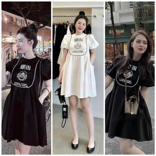  Váy chữ trắng đen babydoll [D606] Kho Sỉ Bảo Ngọc 
