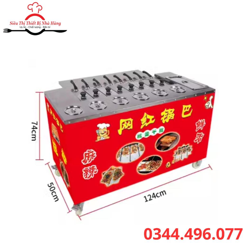 Bếp chiên cơm cháy kẹp- Máy làm cơm cháy kẹp vỉa hè nhà hàng bảo hành 12 tháng-sử dụng gas-hàng cao cấp