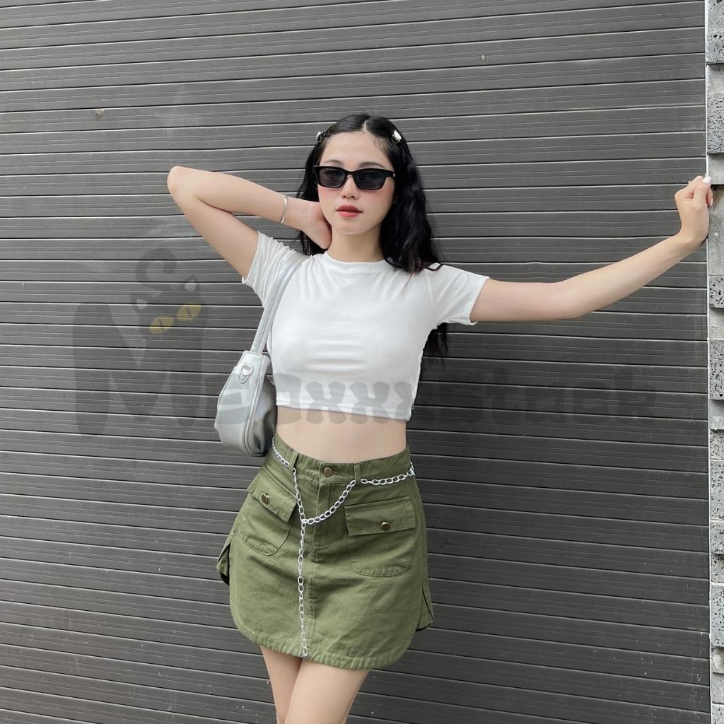 1 GÓI NƯỚC XẢ VẢI THƠM LÂU DÀNH CHO Áo croptop nữ hở lưng có mút ngực MeoxxxStack lưng phối dây cực xinh, áo