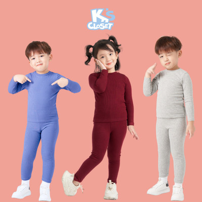 Bộ Quần Áo Giữ Nhiệt Basic K'S CLOSET Chất Liệu Len Tăm Cho Bé 2-10 Tuổi (10-40kg) KT09TWF/KT318TWF/E020FIF