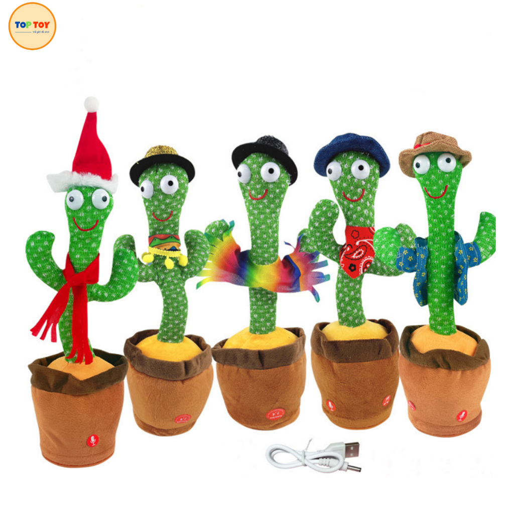 Đồ Chơi Vịt Nhồi Bông - Xương Rồng Biết Nhảy Múa, Nhại giọng Nói, Hát Tiếng Việt Vui Nhộn Cho Bé TOPTOY