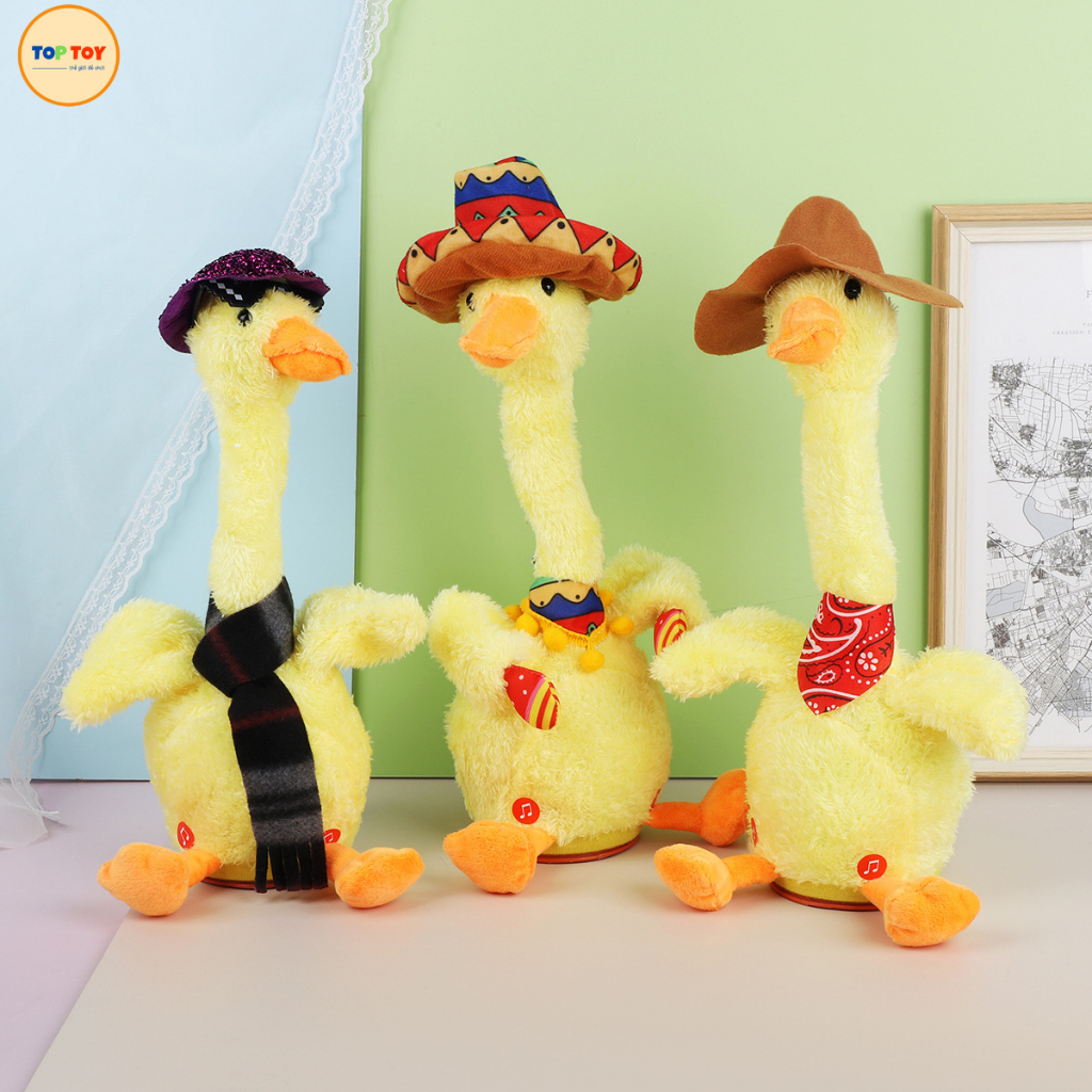 Đồ Chơi Vịt Nhồi Bông - Xương Rồng Biết Nhảy Múa, Nhại giọng Nói, Hát Tiếng Việt Vui Nhộn Cho Bé TOPTOY