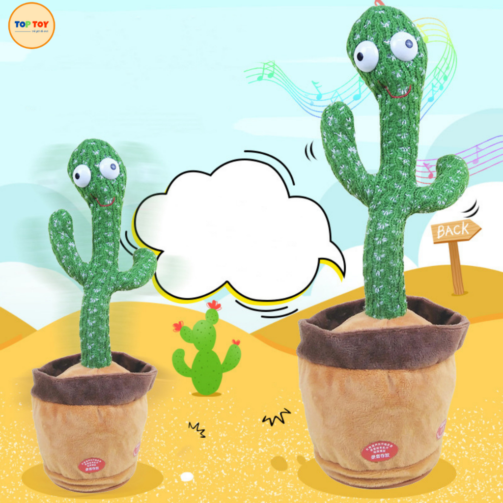 Đồ Chơi Vịt Nhồi Bông - Xương Rồng Biết Nhảy Múa, Nhại giọng Nói, Hát Tiếng Việt Vui Nhộn Cho Bé TOPTOY