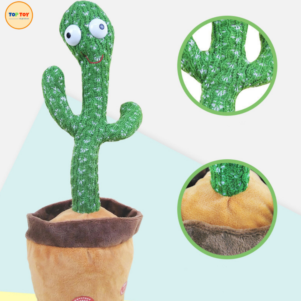 Đồ Chơi Vịt Nhồi Bông - Xương Rồng Biết Nhảy Múa, Nhại giọng Nói, Hát Tiếng Việt Vui Nhộn Cho Bé TOPTOY