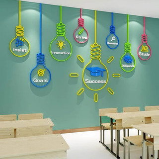 Tranh dán tường mica đèn chữ động lực dán nổi trang trí quán cafe, trà sữa
