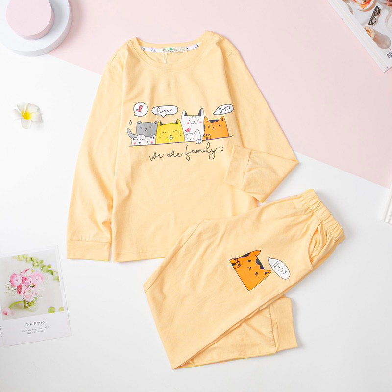 Bộ dài tay in hình size đại cho bé gái 10-16y . Chất cotton chính phẩm mềm mịn, thấm hút mồ hôi