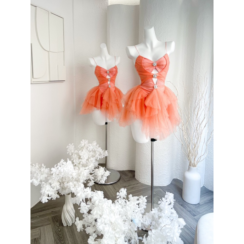 Đầm tiệc nhũ cutout tag đá blingbling