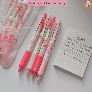 Bút gel Mura Rose New Version vỏ hồng phấn, đệm tay dày dặn, ngòi kim 0.5mm BMR-8930