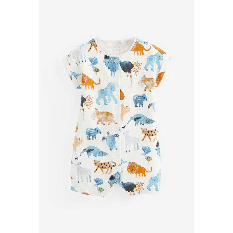 Sét 4 bộ romper liền thân ngắn tay bé trai 6-9 thang nect auth sale bộ cotton liền thân c93073