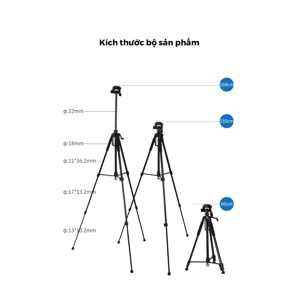 Chân Quay Máy Ảnh Điện Thoại Trippod 360° - Thiết Kế Chắc Chắn - Nhỏ Gọn Tiện Lợi - Chính  Hãng HD Design