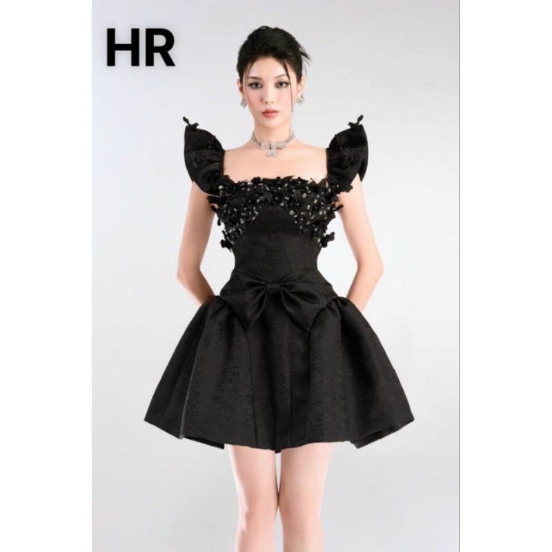 Váy Tafta Vân gỗ cánh tiên nơ eo 💯HÀNG THIẾT KẾ TẾT 2024 💖