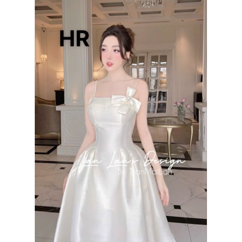 Váy Tafta 2s nơ vai 💯HÀNG THIẾT KẾ TẾT 2024 💖