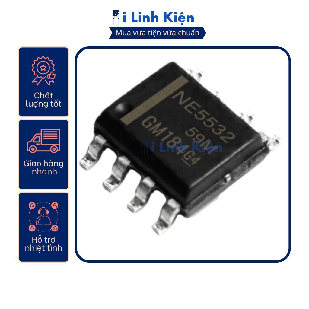 IC NE5532DR SOP-8 chính hãng TI chất lượng cao