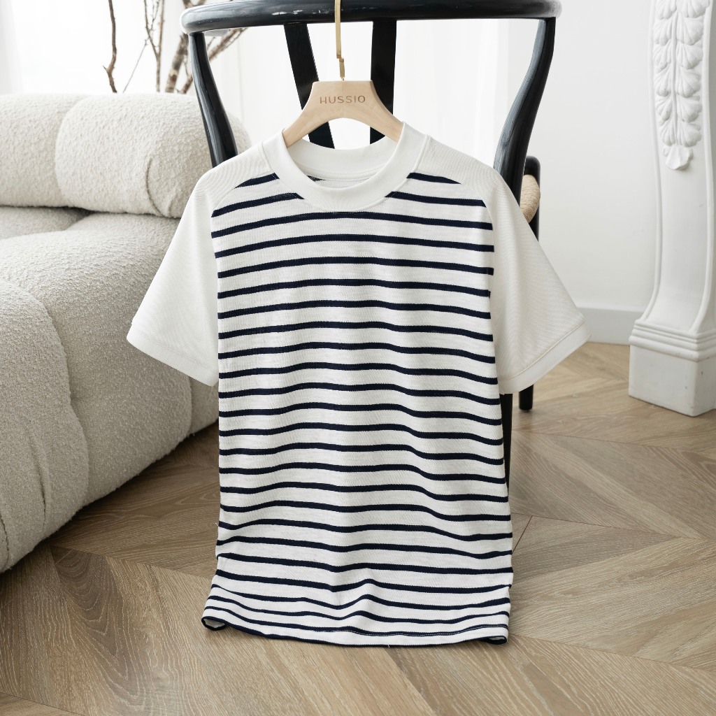 Áo thun nam Raglan WIND vải Cotton Single sọc trẻ trung, năng động, chuẩn form - HUSSIO