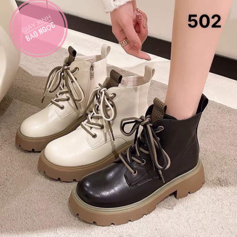 Giày bốt nữ cao cổ , boot cao cổ da cao cấp đế cao 5cm tôn dáng cực chất và sang 688 khóa cạnh