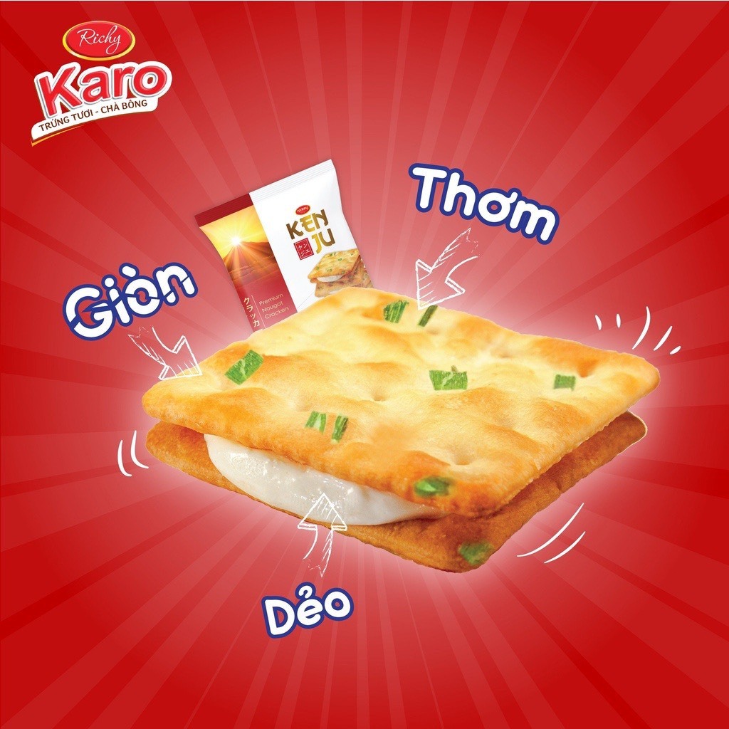 Bánh Richy Kenju vị quy hành kem dẻo, Latte Custard kem dẻo nougat túi 186g, 155g